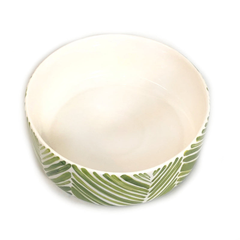 Wide Serving Bowl - Green Palm Leaves, photo 5 of 5