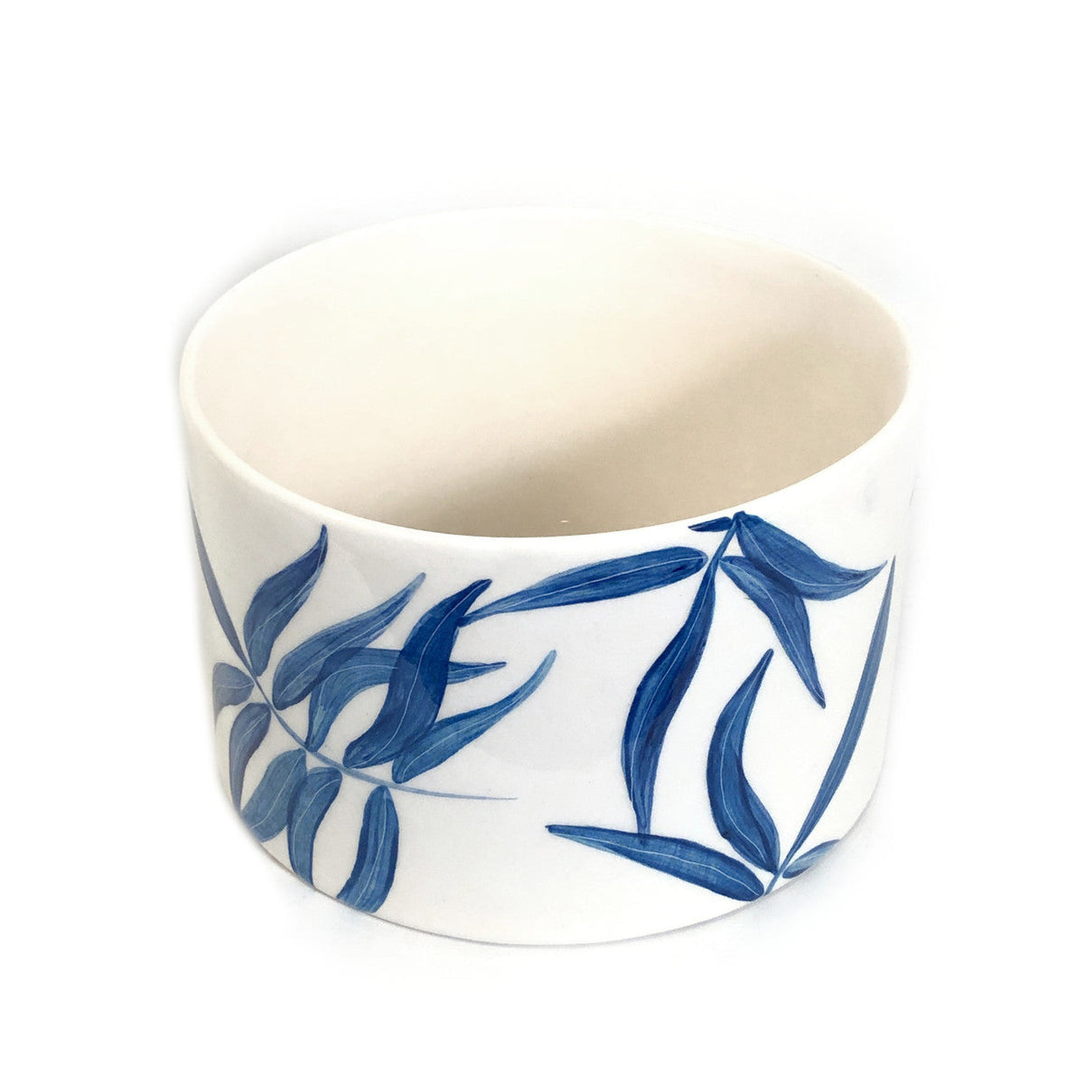 Cylinder Serving Bowl - Blue Floating Leaves, photo 2 of 5