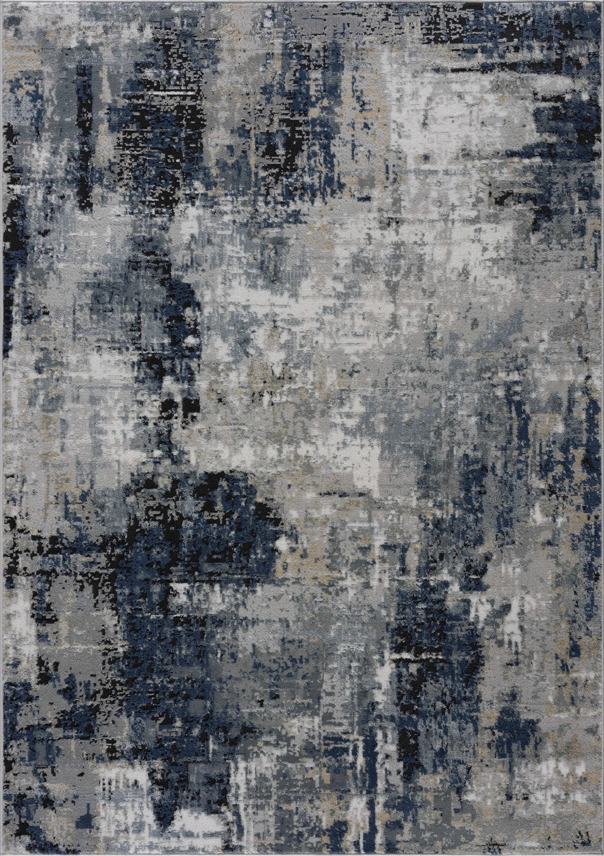 Campsall Gray&Blue Abstract Area Rug by Hauteloom