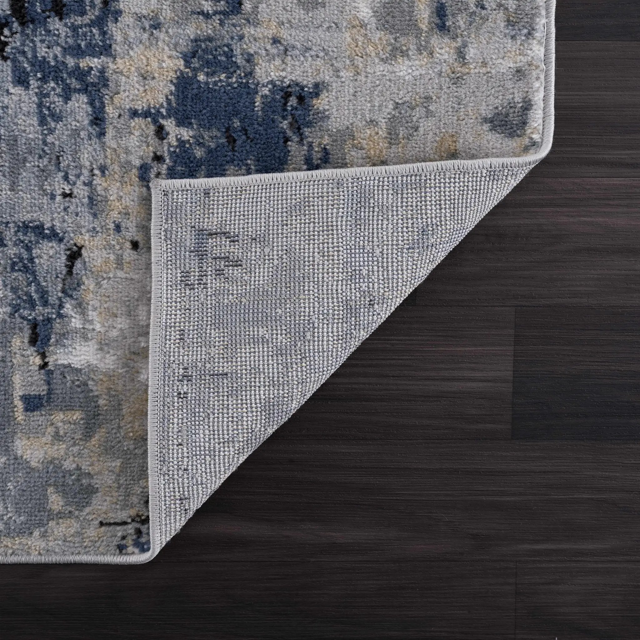 Campsall Gray&Blue Abstract Area Rug by Hauteloom