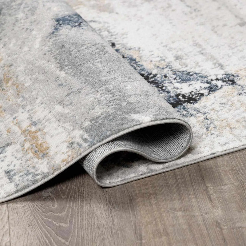 Kirkland Dark Blue Marble Rug by Boutique Rugs