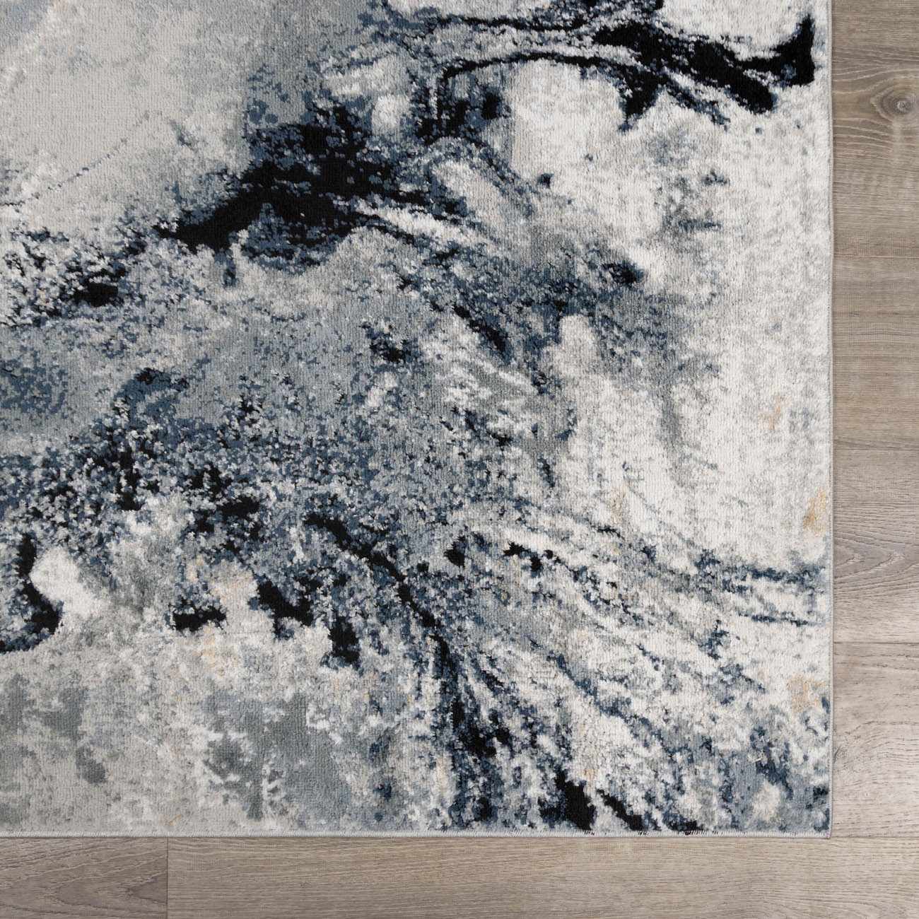 Kirkland Dark Blue Marble Rug by Boutique Rugs