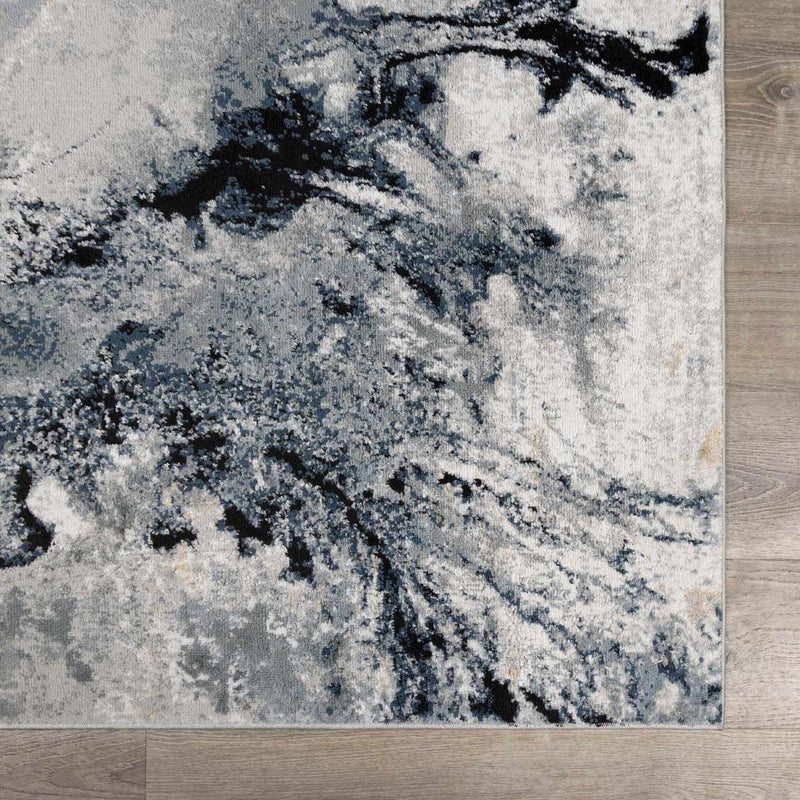 Kirkland Dark Blue Marble Rug by Boutique Rugs