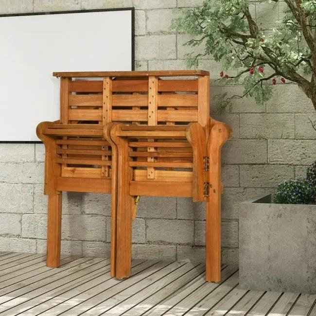 FarmHome Folding 2 Seater Garden Eucalyptus Bench by HomePacific