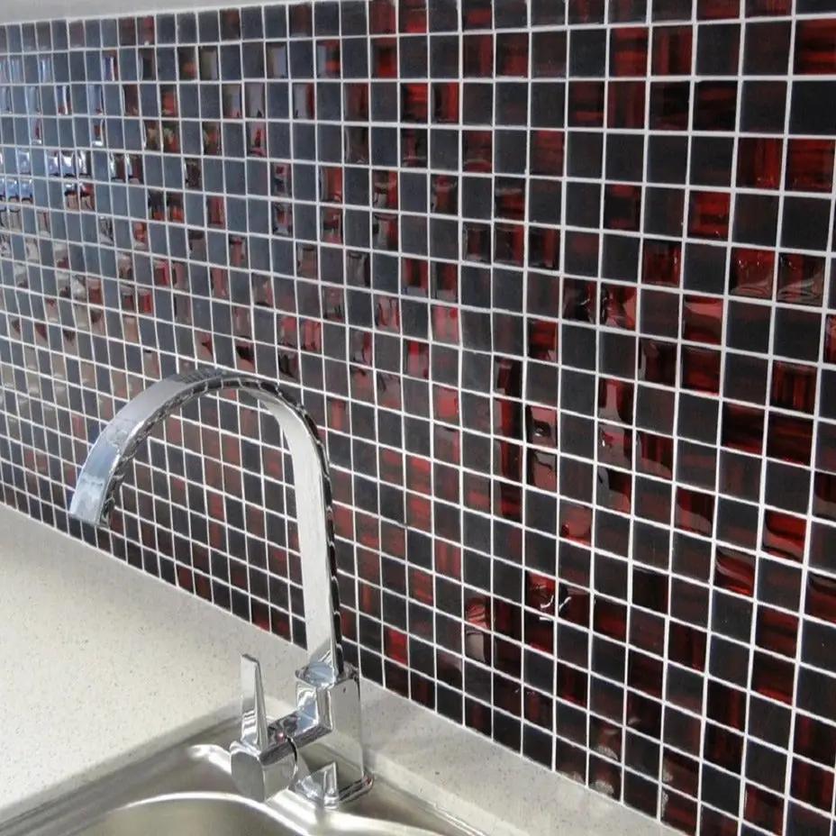 Jam Red 11x11 Glossy Matte Square Glass Mosaic Tile (5 pack, 4.43 sq ft/case) by Apollo Tile
