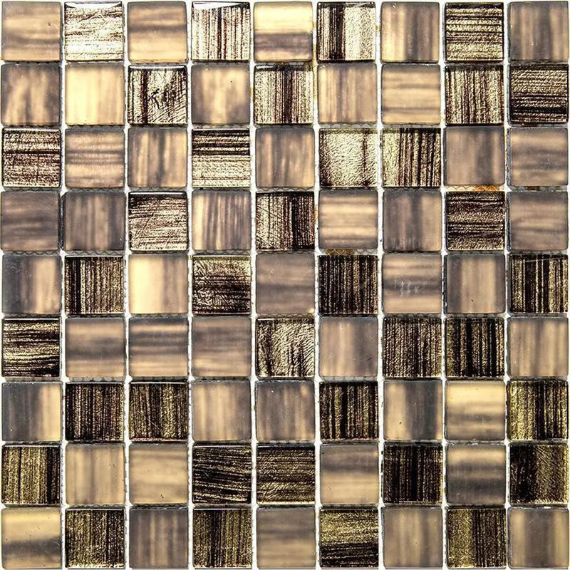 Black 11x11 Glossy Matte Square Glass Mosaic Tile (5 pack, 4.43 sq ft/case)