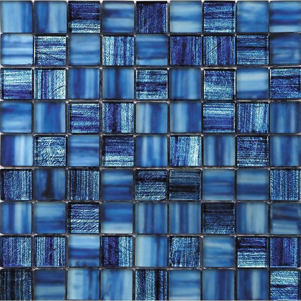 Blue 11x11 Glossy Matte Square Glass Mosaic Tile (5 pack, 4.43 sq ft/case) by Apollo Tile