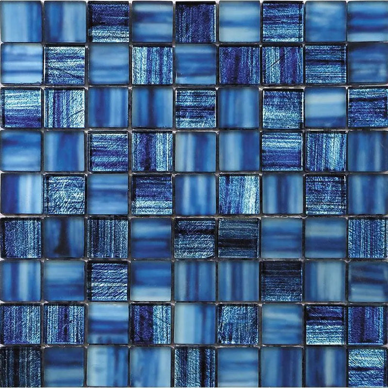 Blue 11x11 Glossy Matte Square Glass Mosaic Tile (5 pack, 4.43 sq ft/case) by Apollo Tile