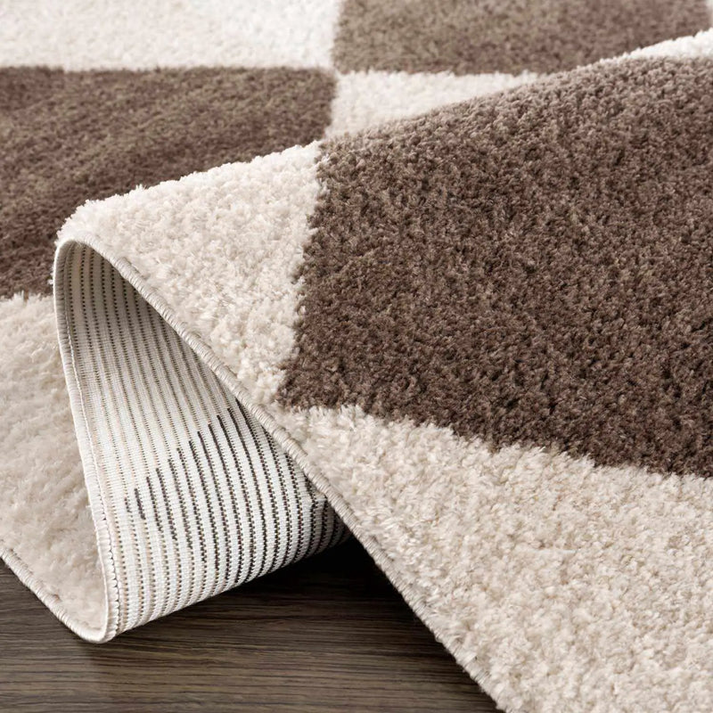 Arilla Brown Washable Diamond Area Rug by Boutique Rugs
