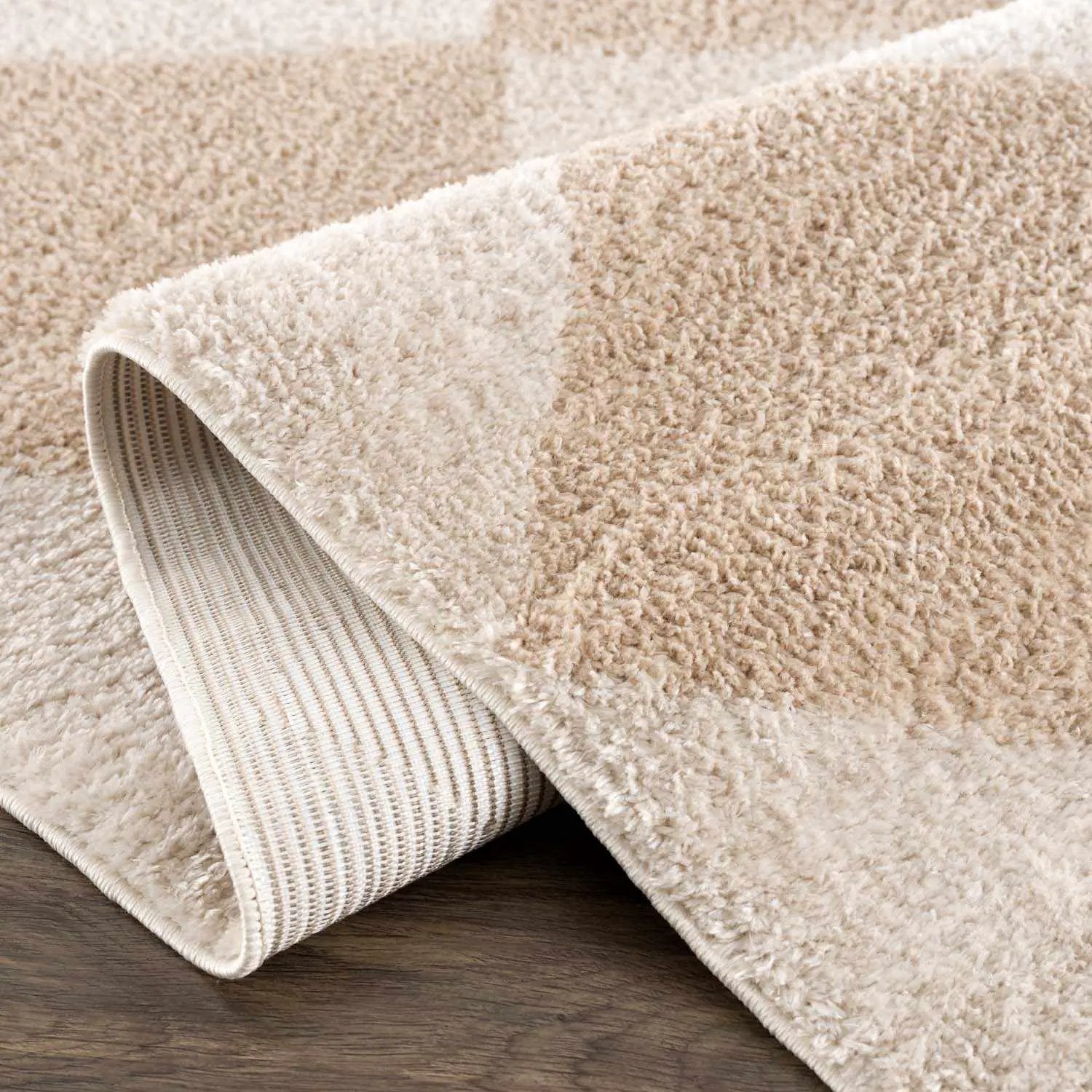 Arilla Beige Washable Diamond Area Rug by Boutique Rugs