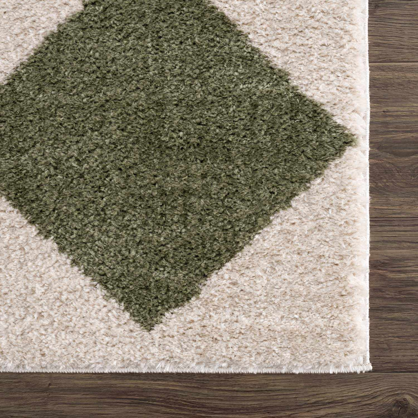 Arilla Green Washable Diamond Area Rug by Boutique Rugs