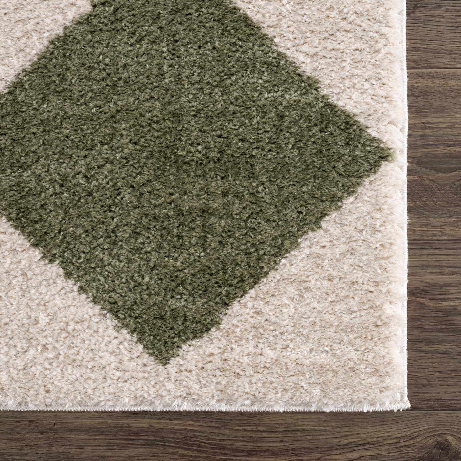 Arilla Green Washable Diamond Area Rug by Boutique Rugs