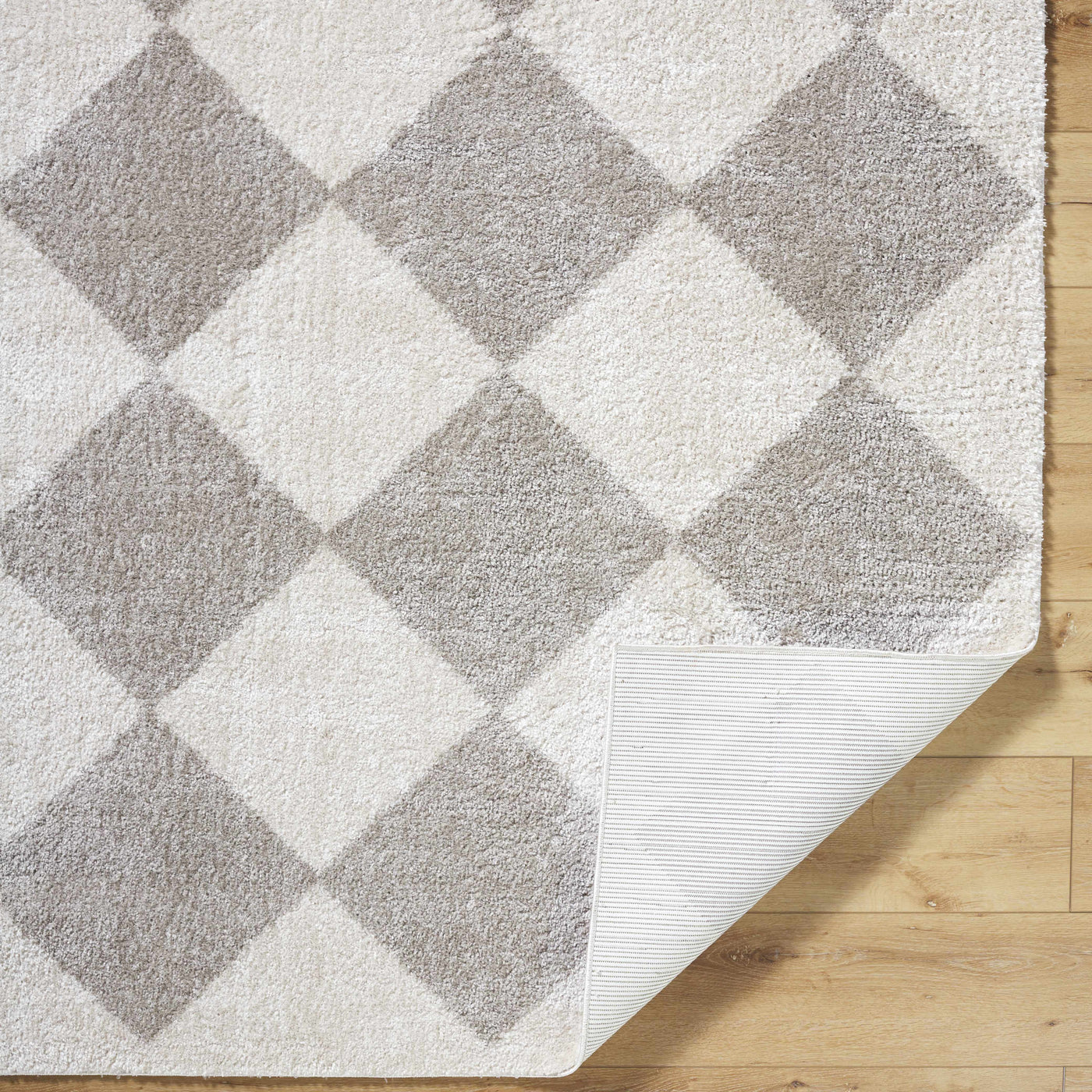 Arilla Gray Washable Diamond Area Rug by Boutique Rugs