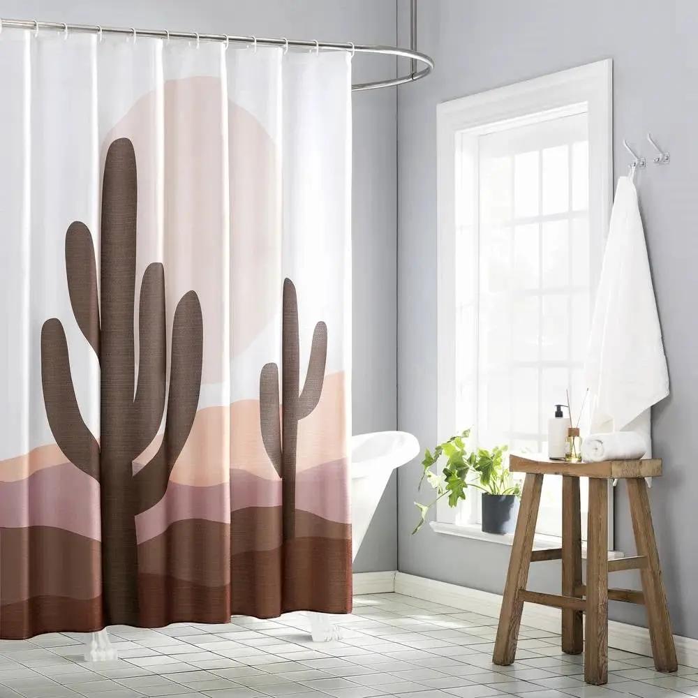 72-in. Desert Cactus Sunset Brown Red Tan Southwest Shower Curtain by HomePacific