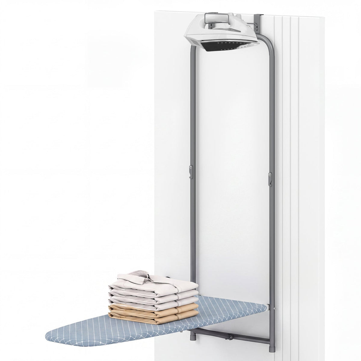 Over the Door Ironing Board Space-Saving Metal Hanging Ironing Board-Gray, photo 10 of 10