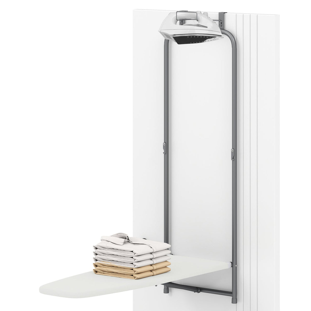 Over the Door Ironing Board Space-Saving Metal Hanging Ironing Board-Gray, photo 9 of 10