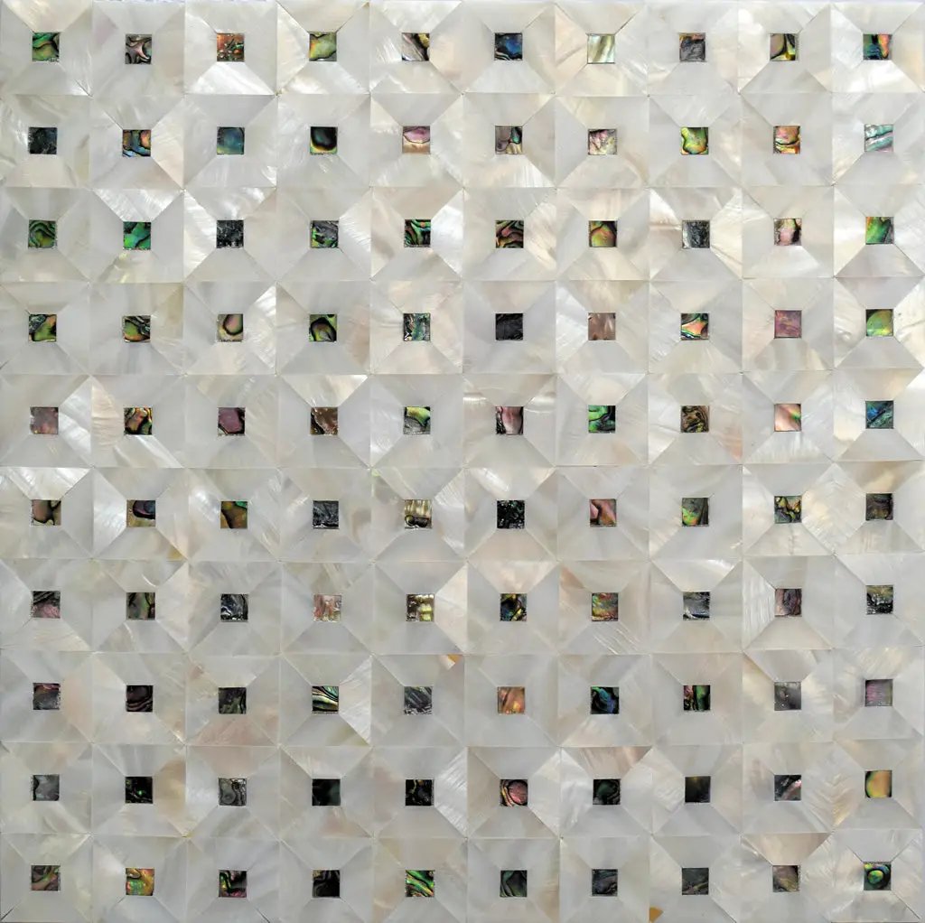 White 12x12 Polished Square Shell Mother of Pearl Mosaic Tile (20 pack, 20.33 sq ft/case) by Apollo Tile