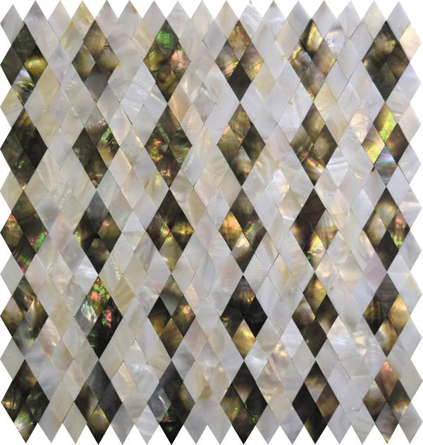 White 12x12 Polished Diamond Shell Mother of Pearl Mosaic Tile (20 pack, 19.99 sq ft/case), photo 2 of 3