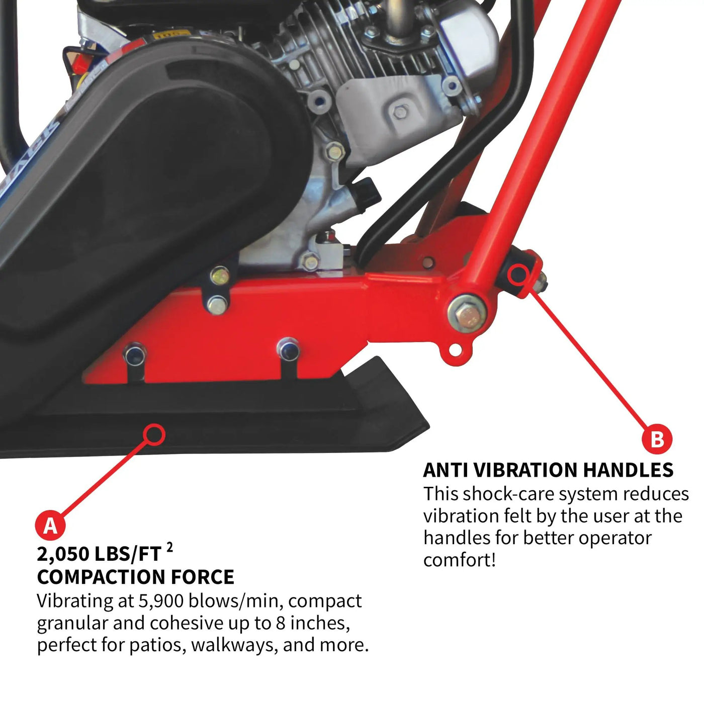 5.5 HP Honda Vibratory Plate Compactor for Soil Compaction Tamper 3 Year Warranty by Tomahawk Power