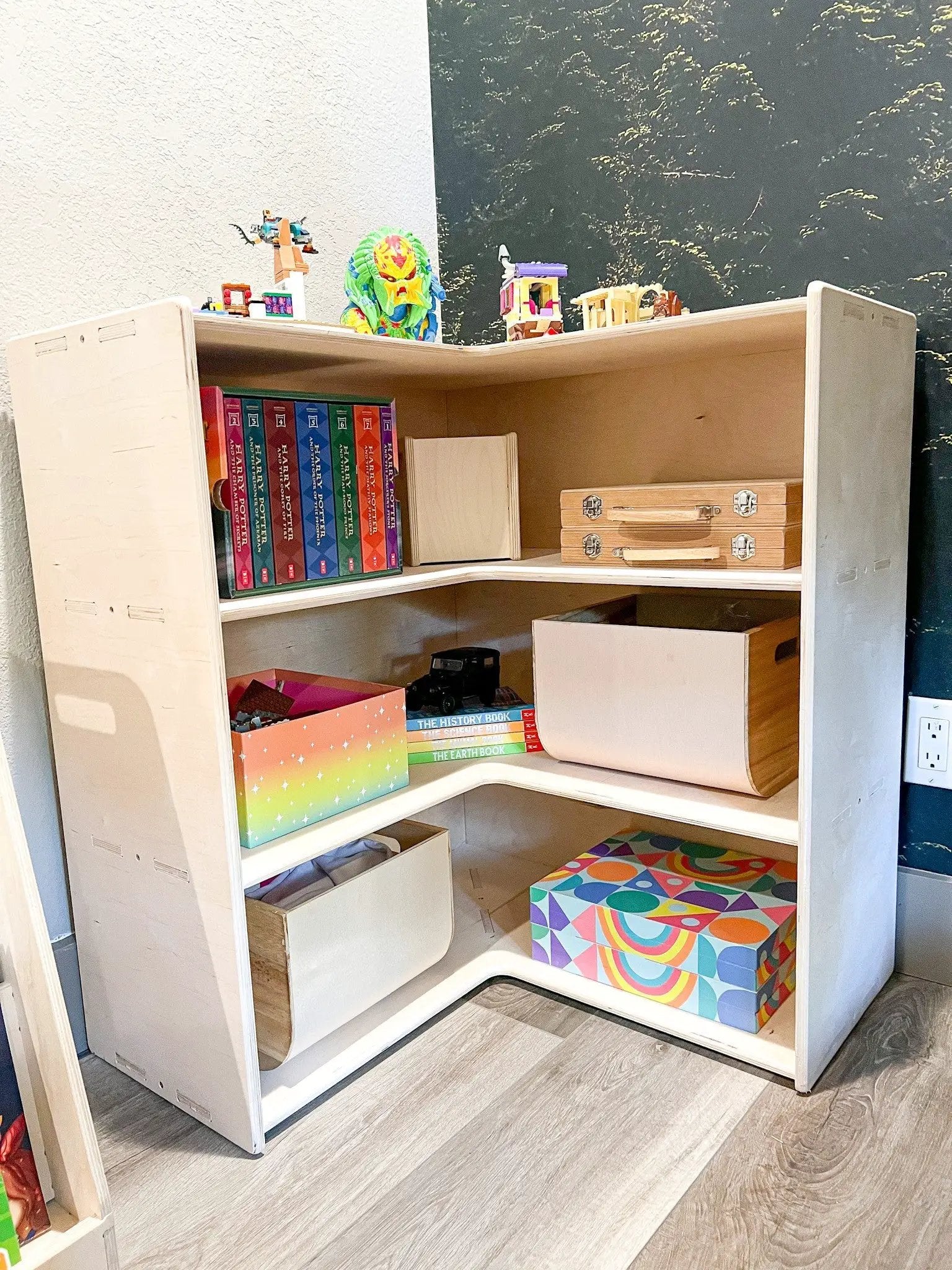 JARED- Corner Toy Shelf by Bush Acres