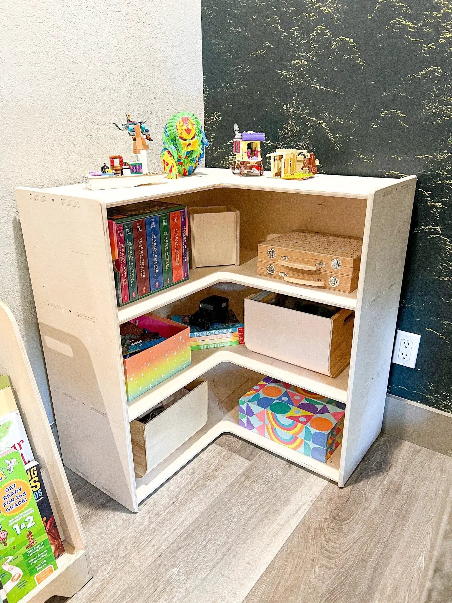JARED- Corner Toy Shelf by Bush Acres