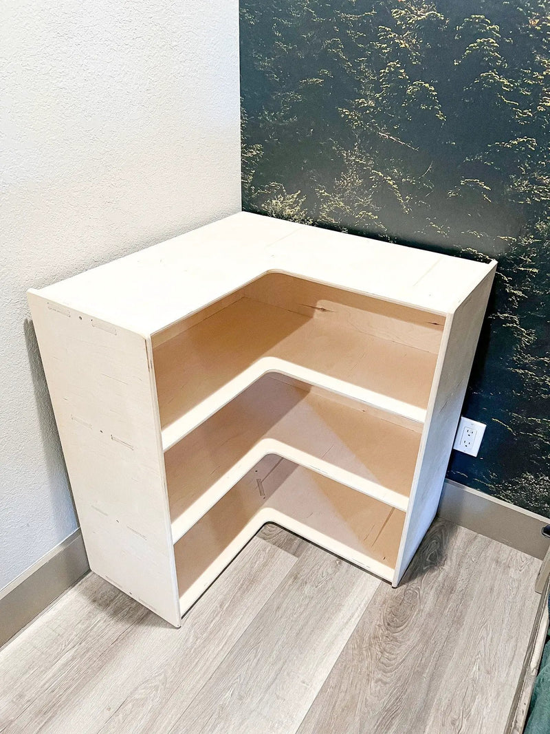 JARED- Corner Toy Shelf by Bush Acres