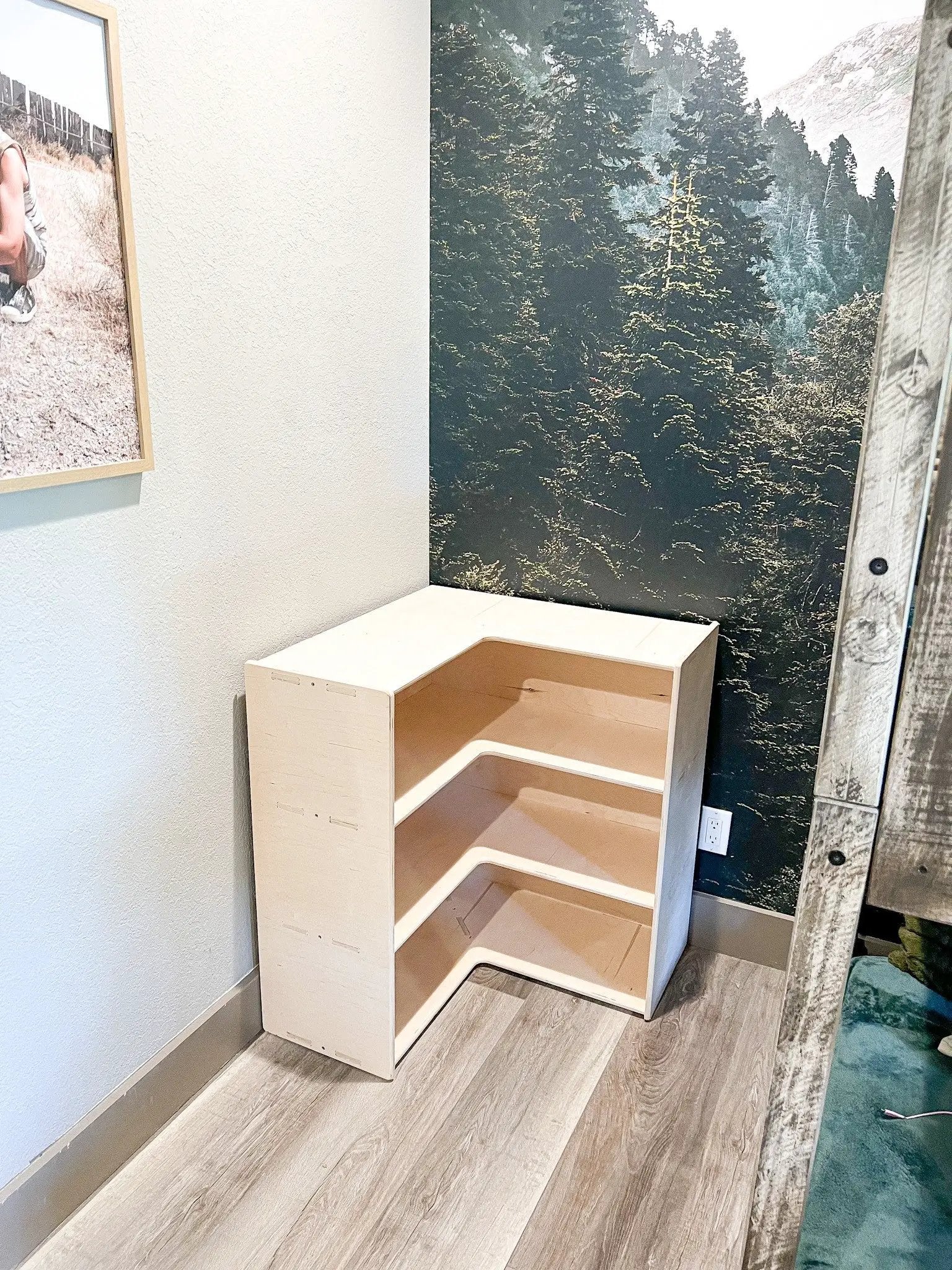 JARED- Corner Toy Shelf by Bush Acres