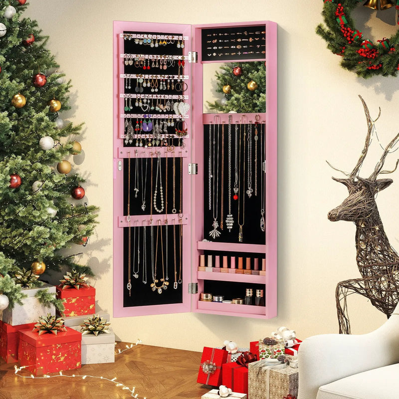 Jewelry Cabinet Wall or Door Mounted Jewelry Armoire Modern Hanging Jewelry Organizer by DirectDeals