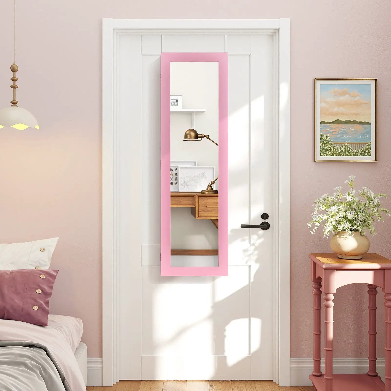 Jewelry Cabinet Wall or Door Mounted Jewelry Armoire Modern Hanging Jewelry Organizer by DirectDeals