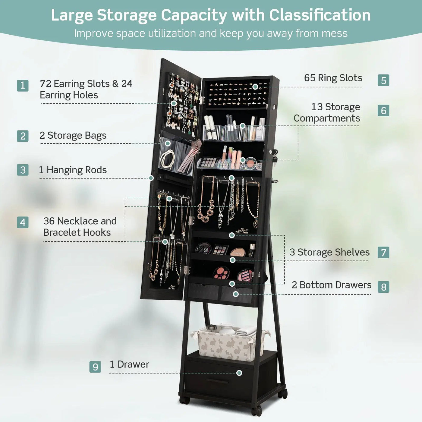 Jewelry Cabinet with Full by DirectDeals