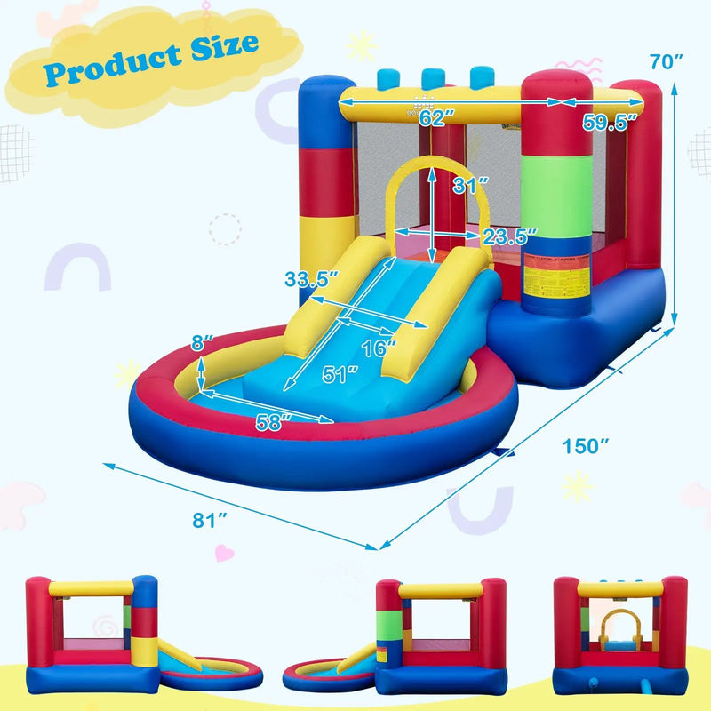 4-in-1 Jigsaw Theme Inflatable Bounce House with 480W Blower by DirectDeals