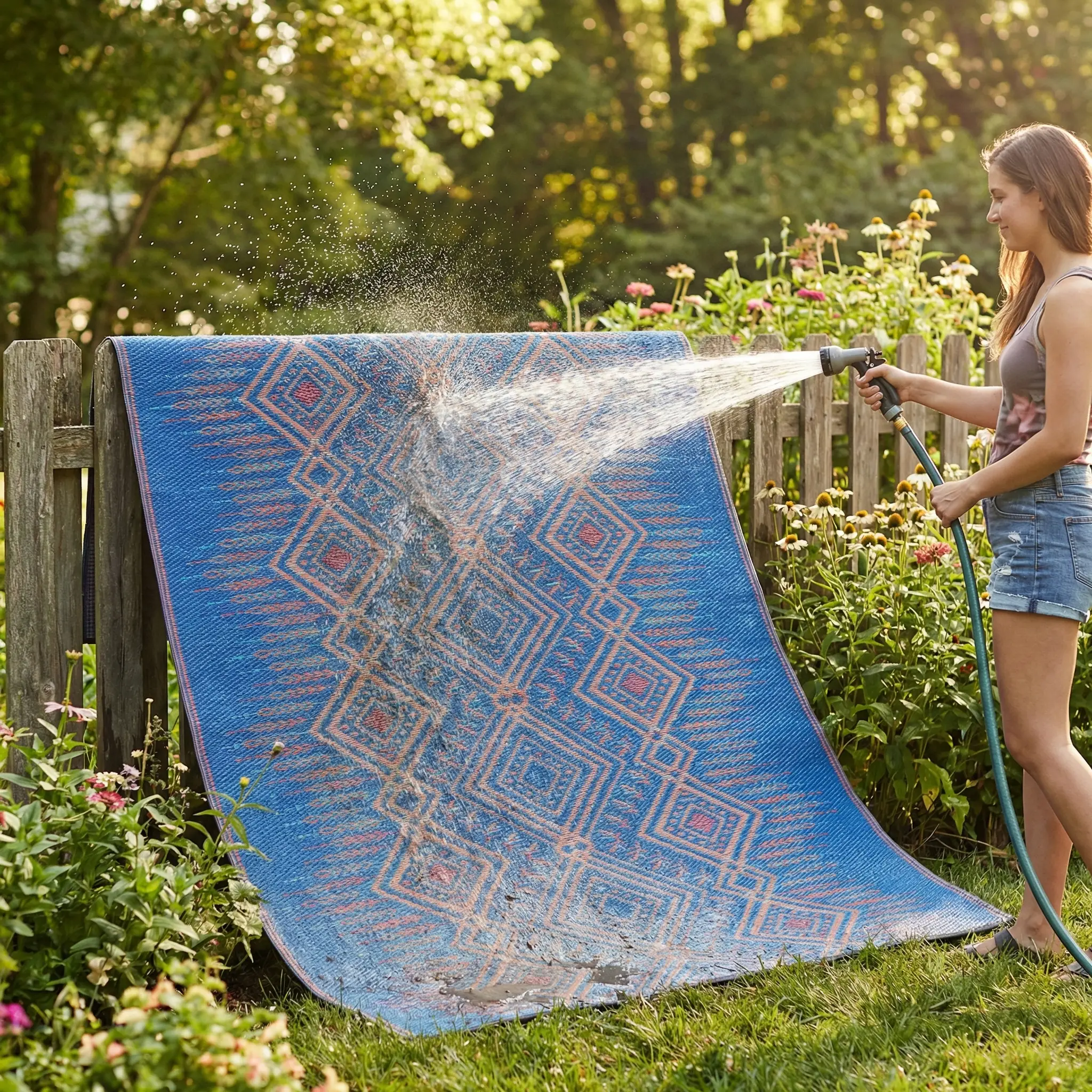 Jodhpur - Multi Blue Outdoor Rug for Patio by Fab Habitat