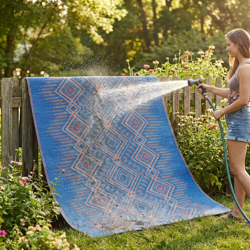 Jodhpur - Multi Blue Outdoor Rug for Patio by Fab Habitat