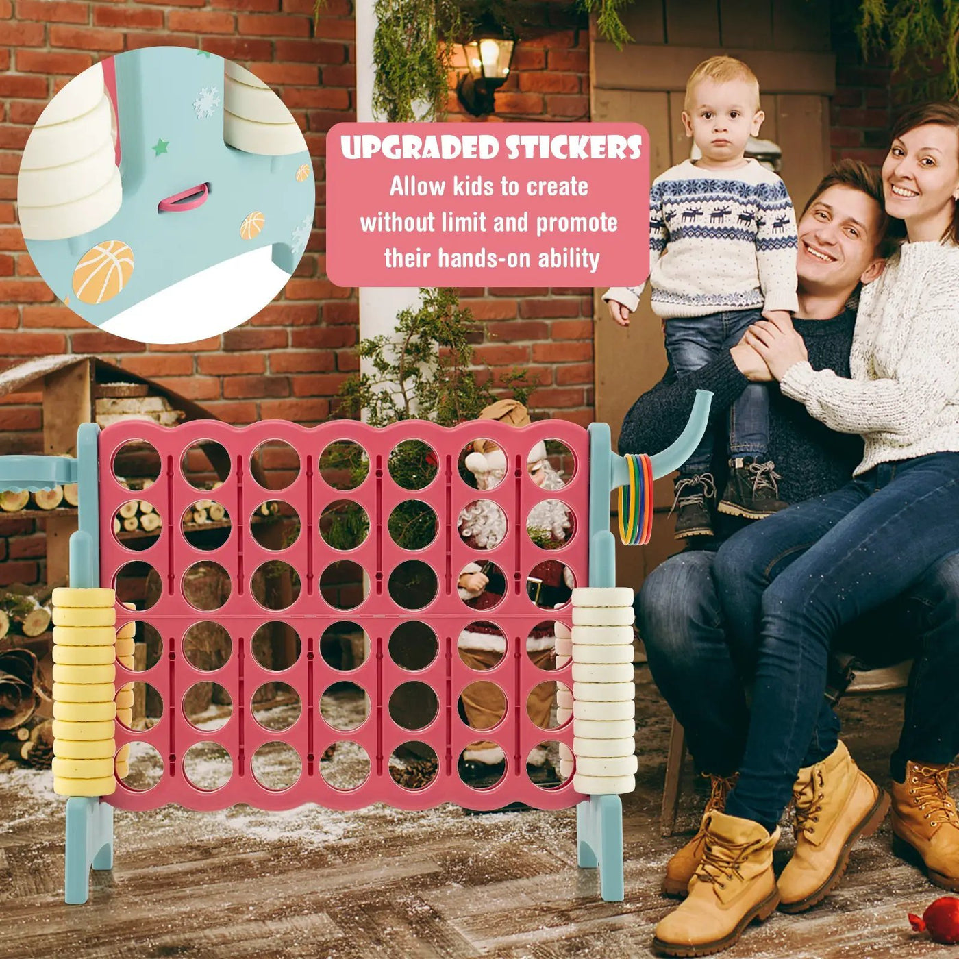 4-in-a-Row Connect Game with Basketball Hoop and Toss Ring by DirectDeals