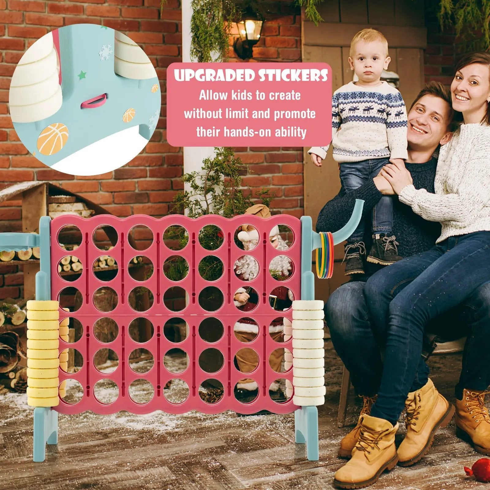 4-in-a-Row Connect Game with Basketball Hoop and Toss Ring by DirectDeals