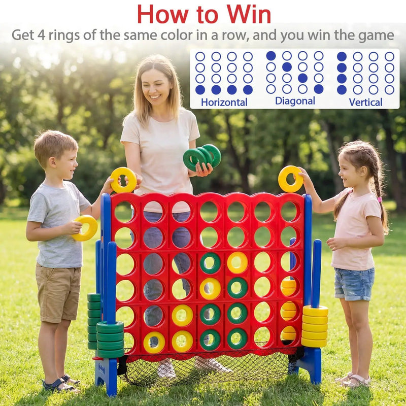Jumbo 4 in a Row Game Set with 42 Chess Pieces 4-to-Score Giant Game Set by DirectDeals