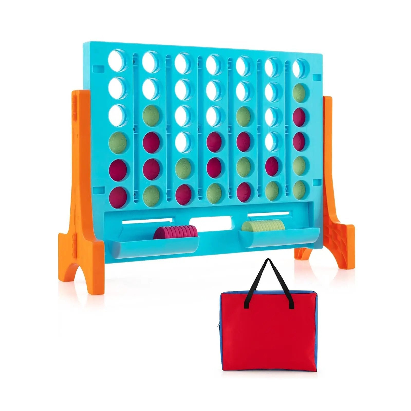 Jumbo 4-to-Score Connect Game Set with Carrying Bag and 42 Coins by DirectDeals