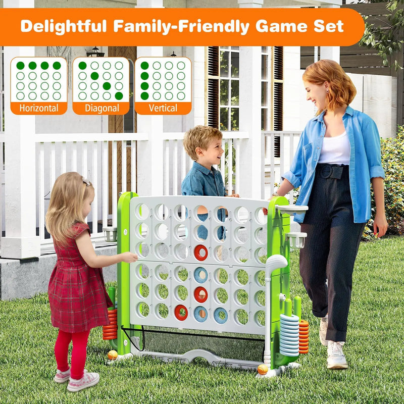 Jumbo 4-to-Score Game with Ring-toss and Basketball Hoop by DirectDeals