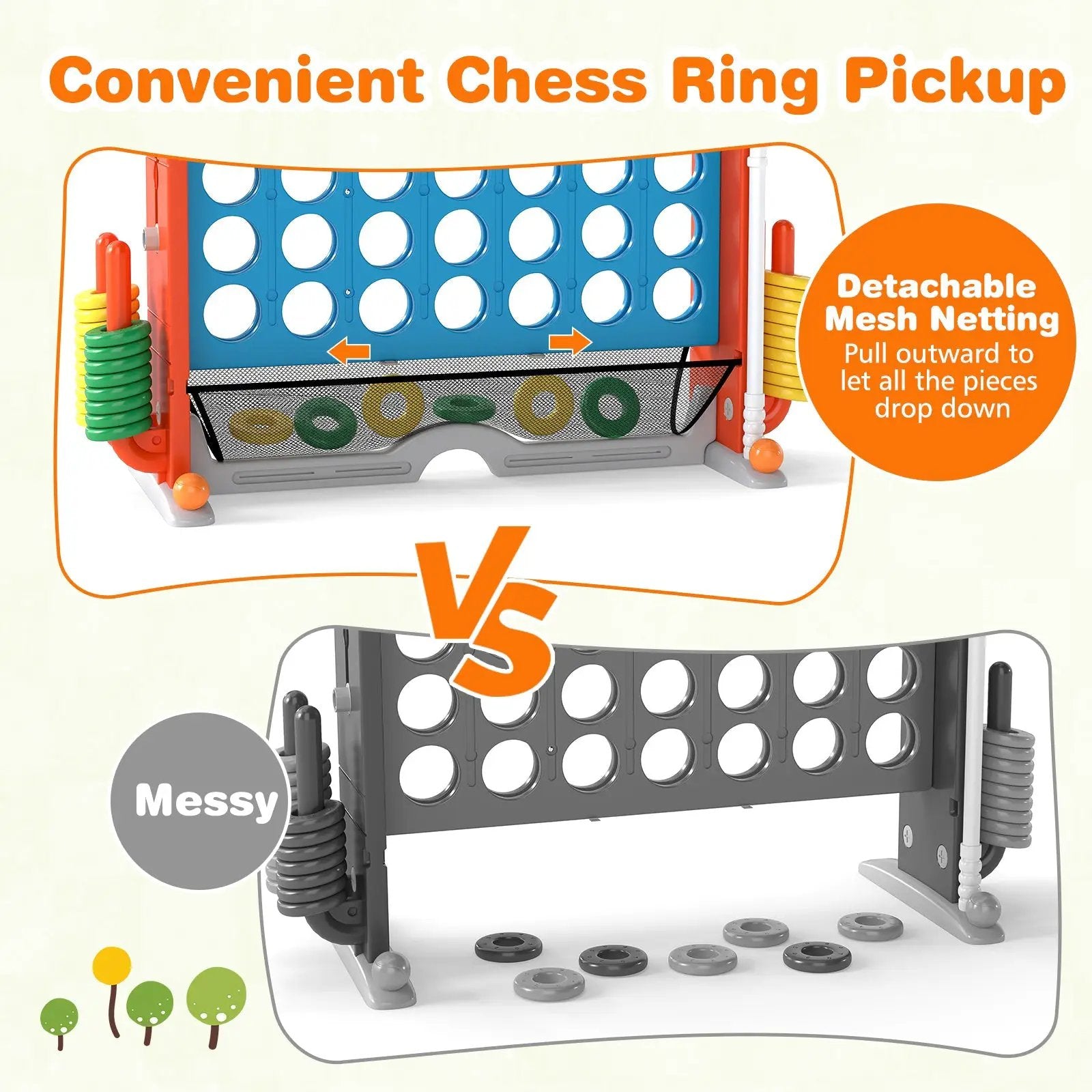 Jumbo 4-to-Score Game with Ring-toss and Basketball Hoop by DirectDeals