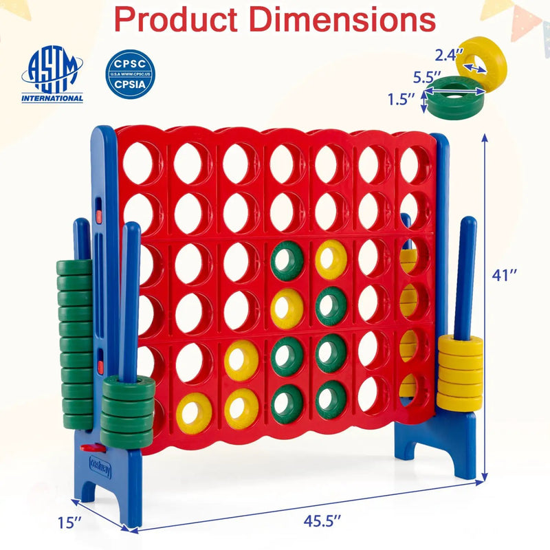 Jumbo 4-in-a-Row Game Set 3.5ft Tall Outdoor Lawn Game by DirectDeals