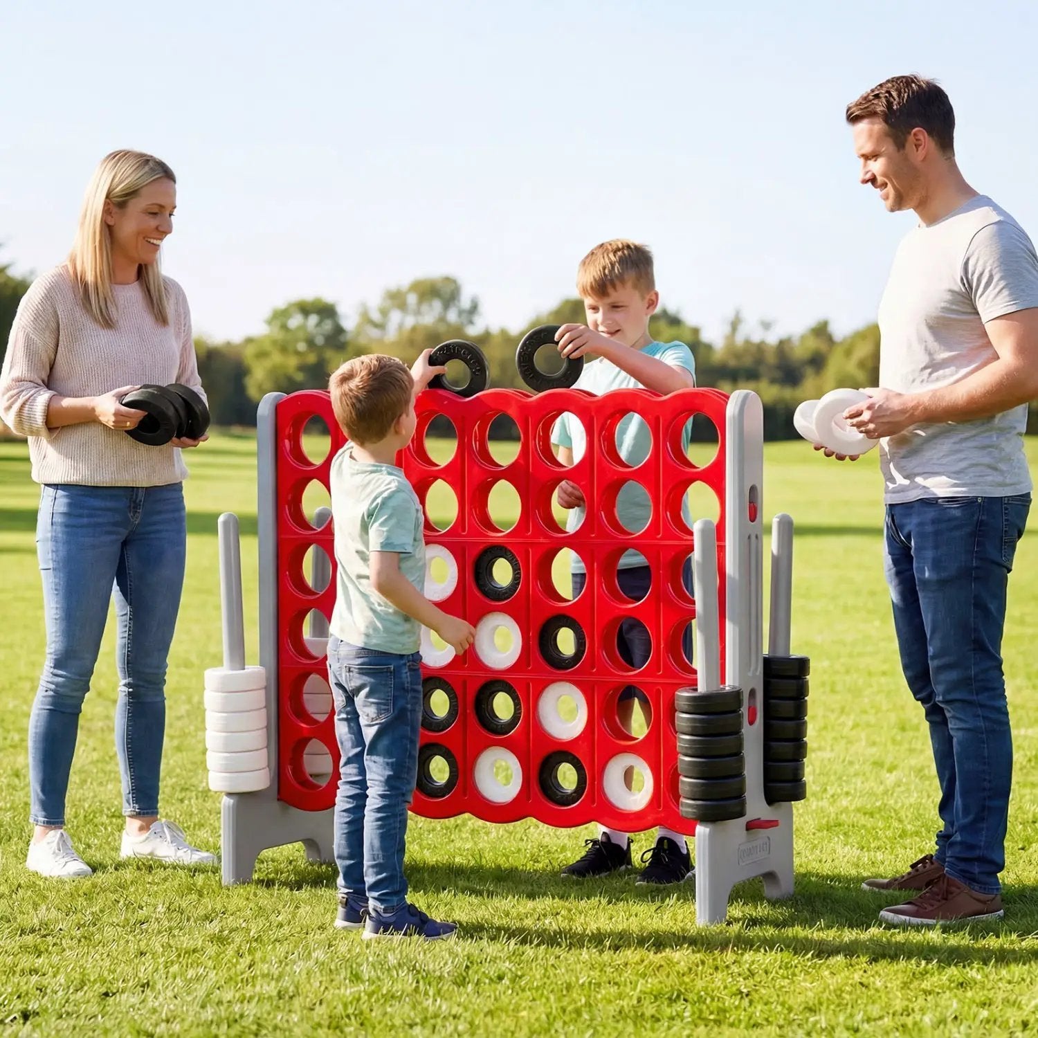 Jumbo 4-in-a-Row Game Set 3.5ft Tall Outdoor Lawn Game by DirectDeals