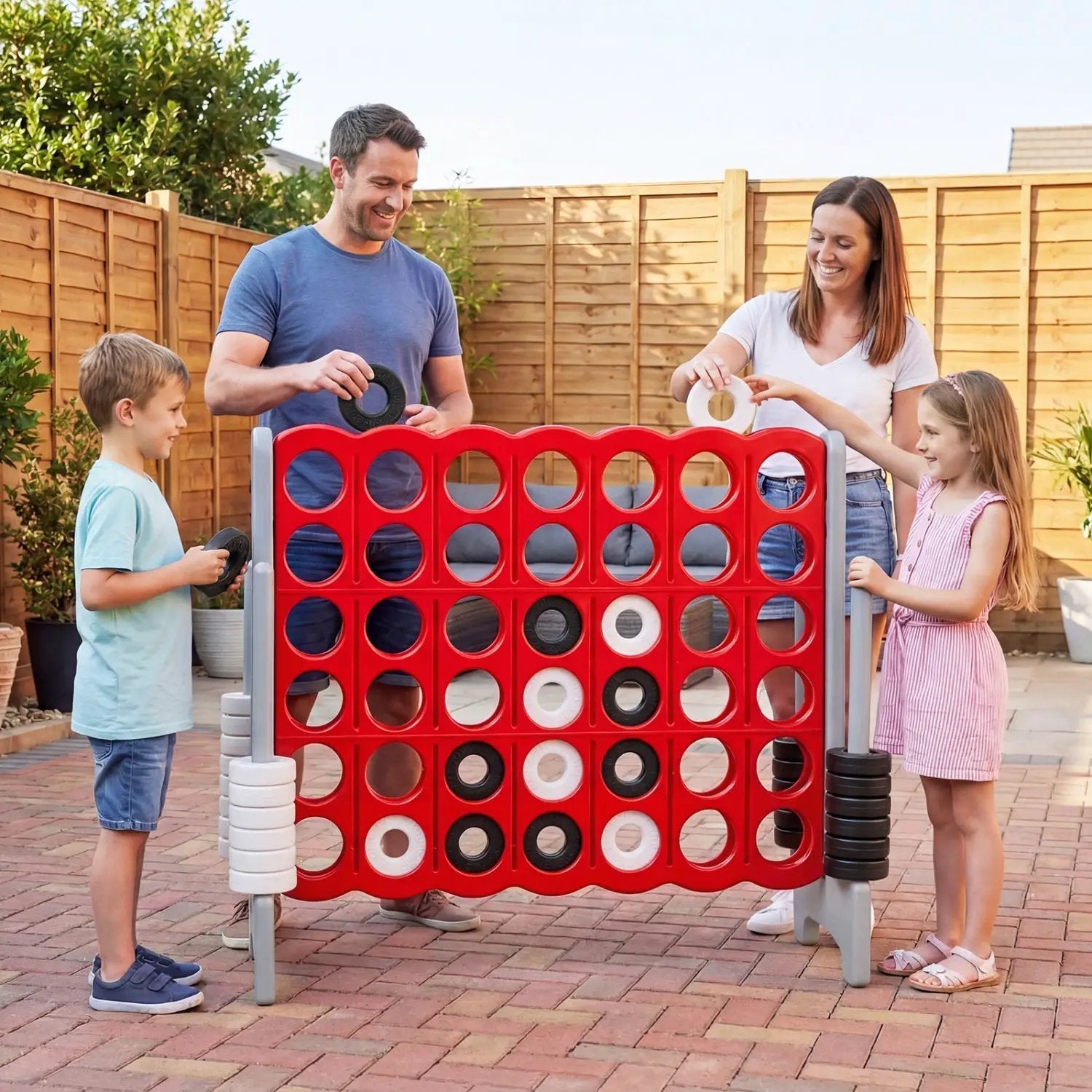 Jumbo 4-in-a-Row Game Set 3.5ft Tall Outdoor Lawn Game by DirectDeals