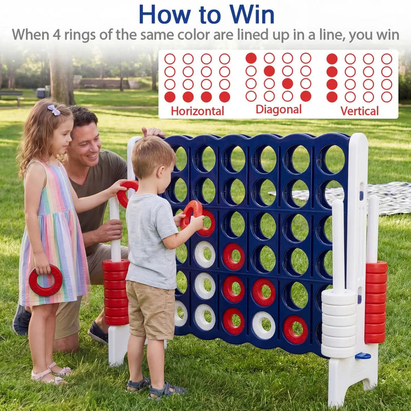 Jumbo 4-in-a-Row Game Set 3.5ft Tall Outdoor Lawn Game by DirectDeals