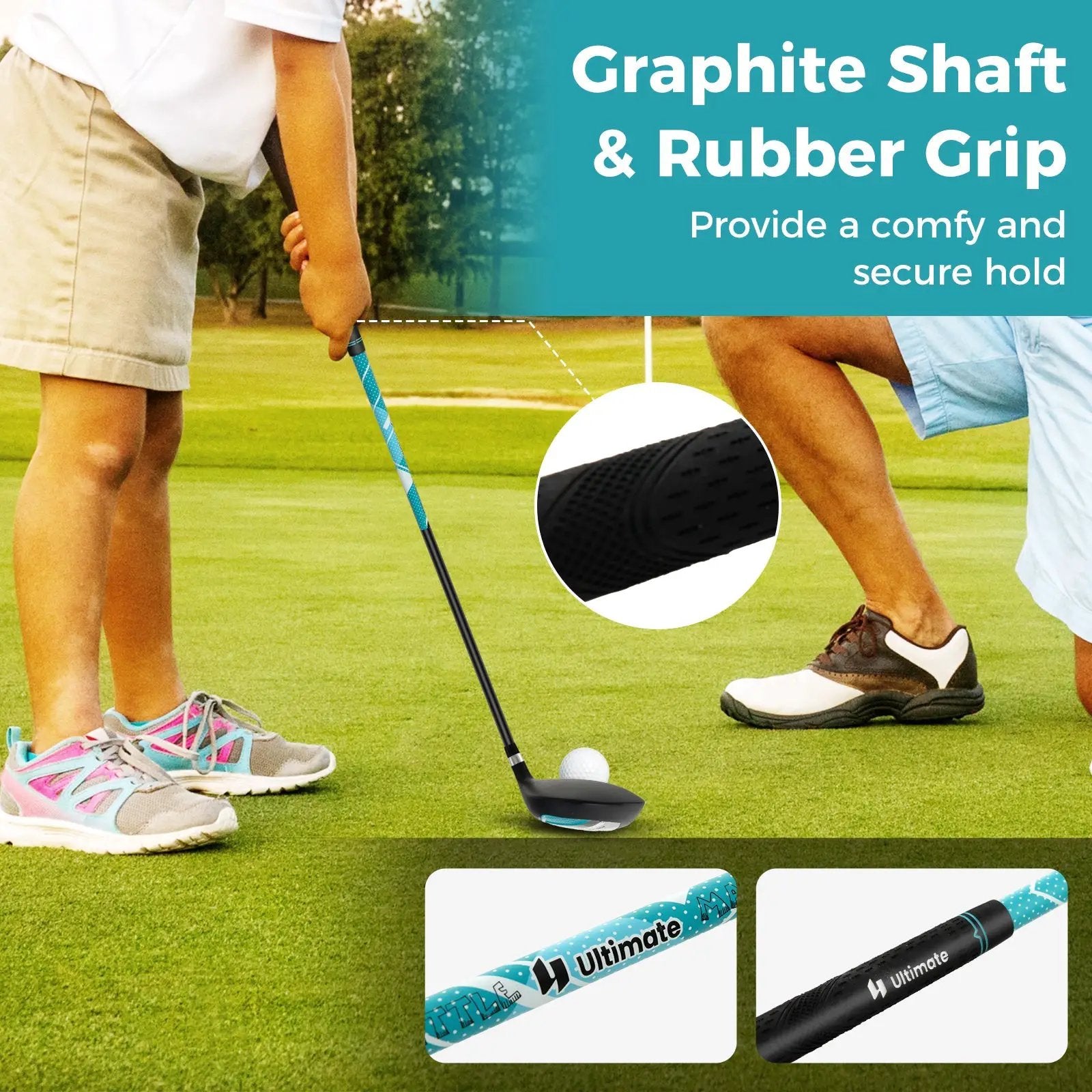 Junior Complete Golf Club Set Right Hand with Rain Hood for Kids by DirectDeals