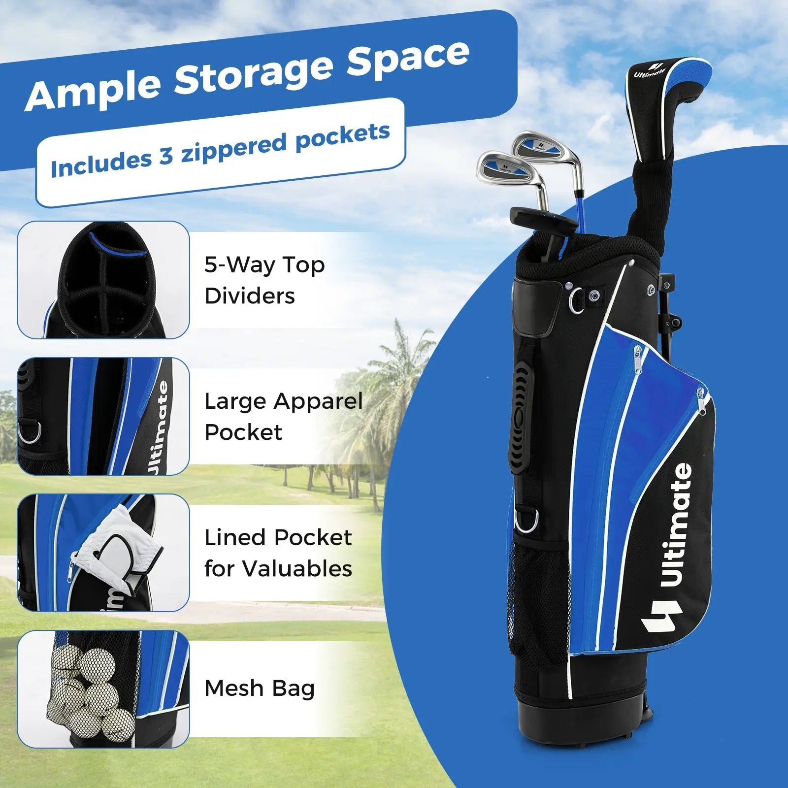 Junior Complete Golf Club Set For Age 8 to 10 by DirectDeals