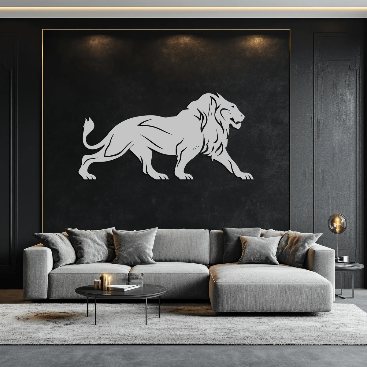 Majestic Lion Wall Art - Steel Wall Decor for Home and Office -KAF002 by Enova Art