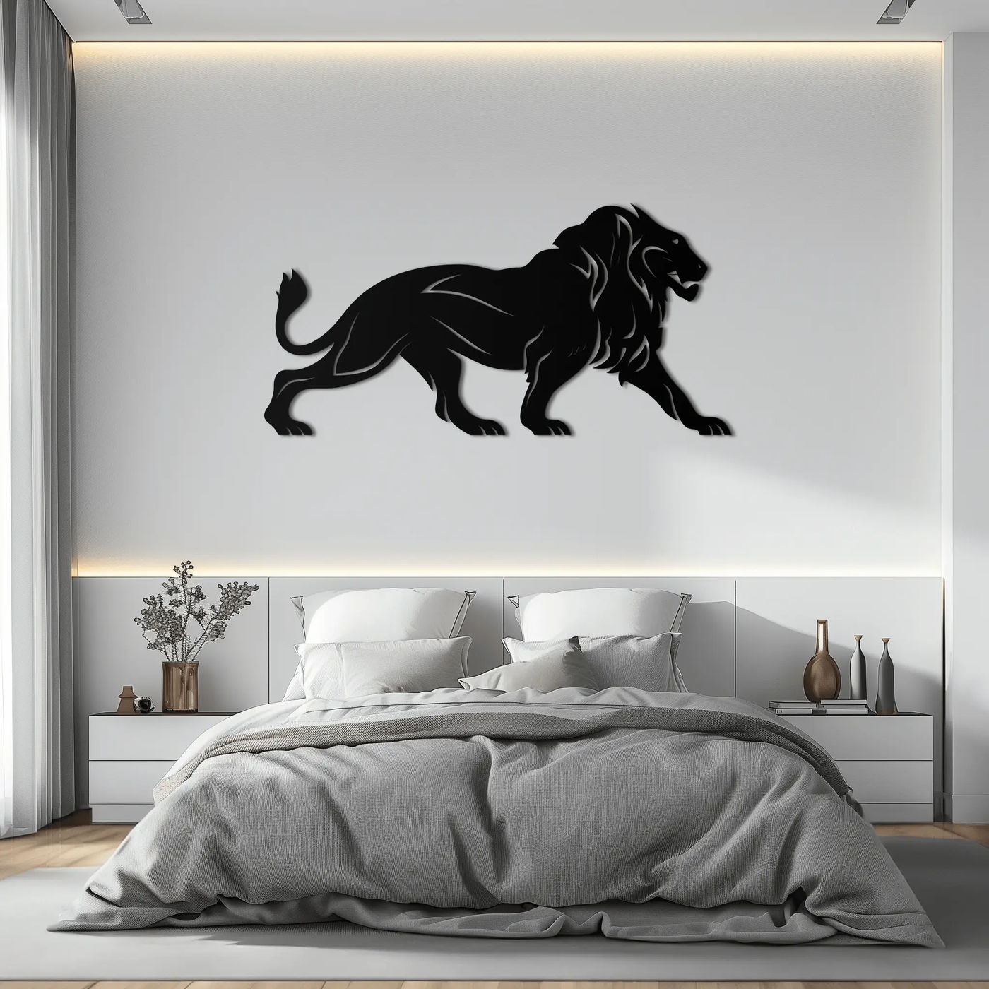 Majestic Lion Wall Art - Steel Wall Decor for Home and Office -KAF002 by Enova Art