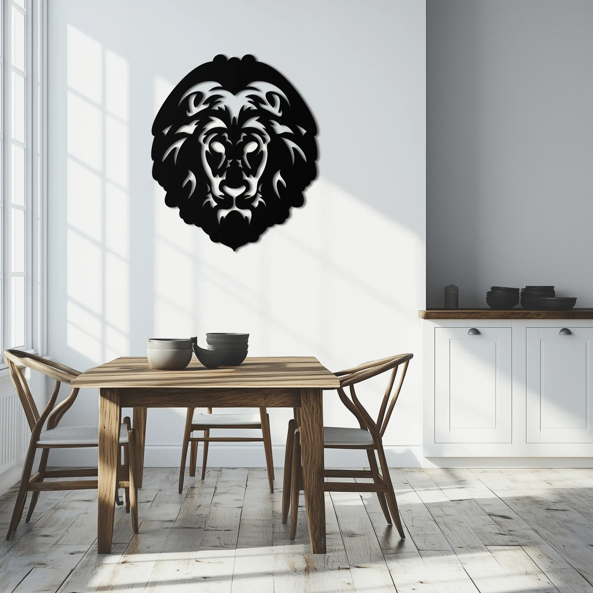 Lion Head Metal Wall Art - Steel Wall Decor for Home and Office - KAF003 by Enova Art