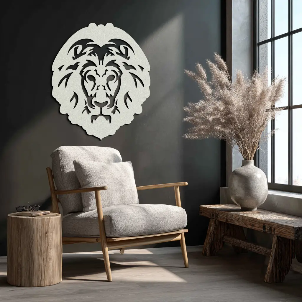 Lion Head Metal Wall Art - Steel Wall Decor for Home and Office - KAF003 by Enova Art