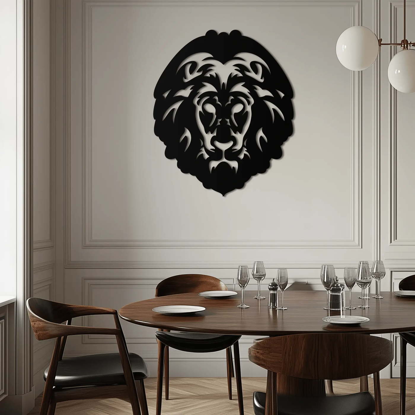 Lion Head Metal Wall Art - Steel Wall Decor for Home and Office - KAF003 by Enova Art